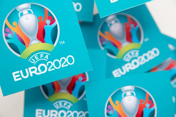 LONDRES, Reino Unido - Junho de 2021: Logo para o campeonato europeu de 2020 da UEFA — Fotografia de Stock