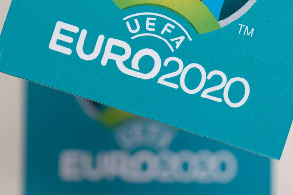 LONDEN, UK - Juni 2021: Logo voor het EK 2020 van de UEFA — Stockfoto