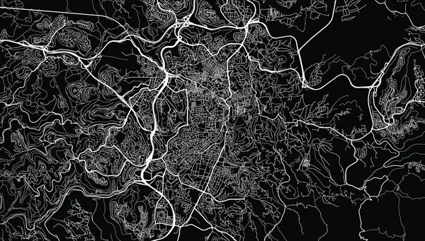 Mappa urbana di Gerusalemme, Israele, Medio Oriente — Vettoriale Stock