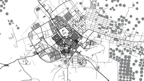 Mapa da cidade de vetor urbano de Tabuk, Arábia Saudita, Oriente Médio — Vetor de Stock