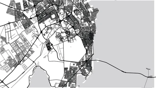 沙特阿拉伯Khobar城市矢量城市地图，中东 — 图库矢量图片