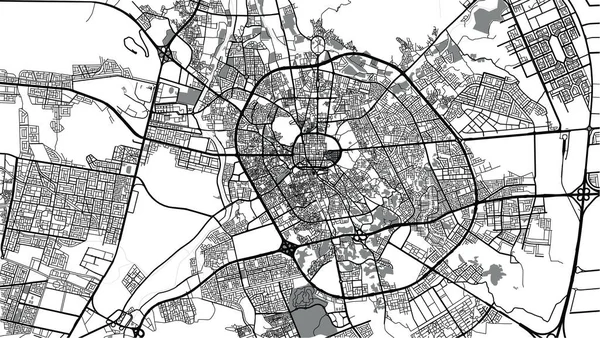 도시 벡터 도시 지도, 사우디아라비아, 중동의 술타나 — 스톡 벡터