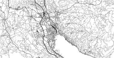 Şehir vektör şehir haritası thun, İsviçre, Avrupa