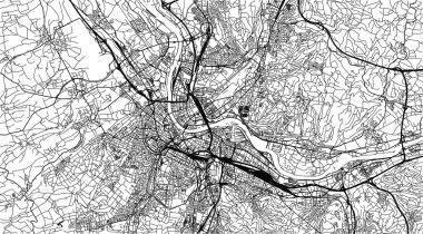 Kentsel vektör şehir haritası Basel, İsviçre, Avrupa