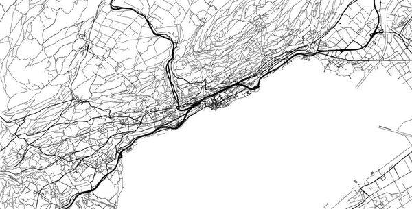 Mapa urbano de neuchatel, Suiza, Europa — Archivo Imágenes Vectoriales