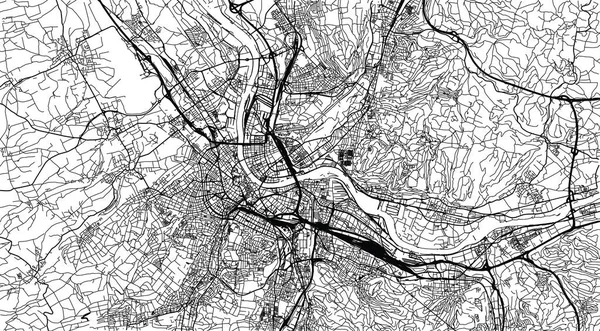 Stadtplan von Basel, Schweiz, Europa — Stockvektor