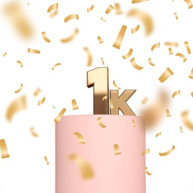 1k sosyal medya takipçileri ya da aboneler geçmiş kutlamaları yapıyorlar. 3B Hazırlama