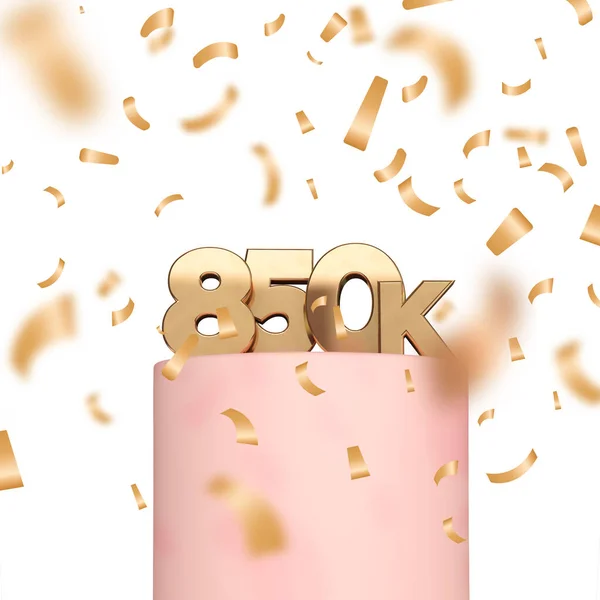 850k social media followers or subscribers celebration background. 3D Rendering