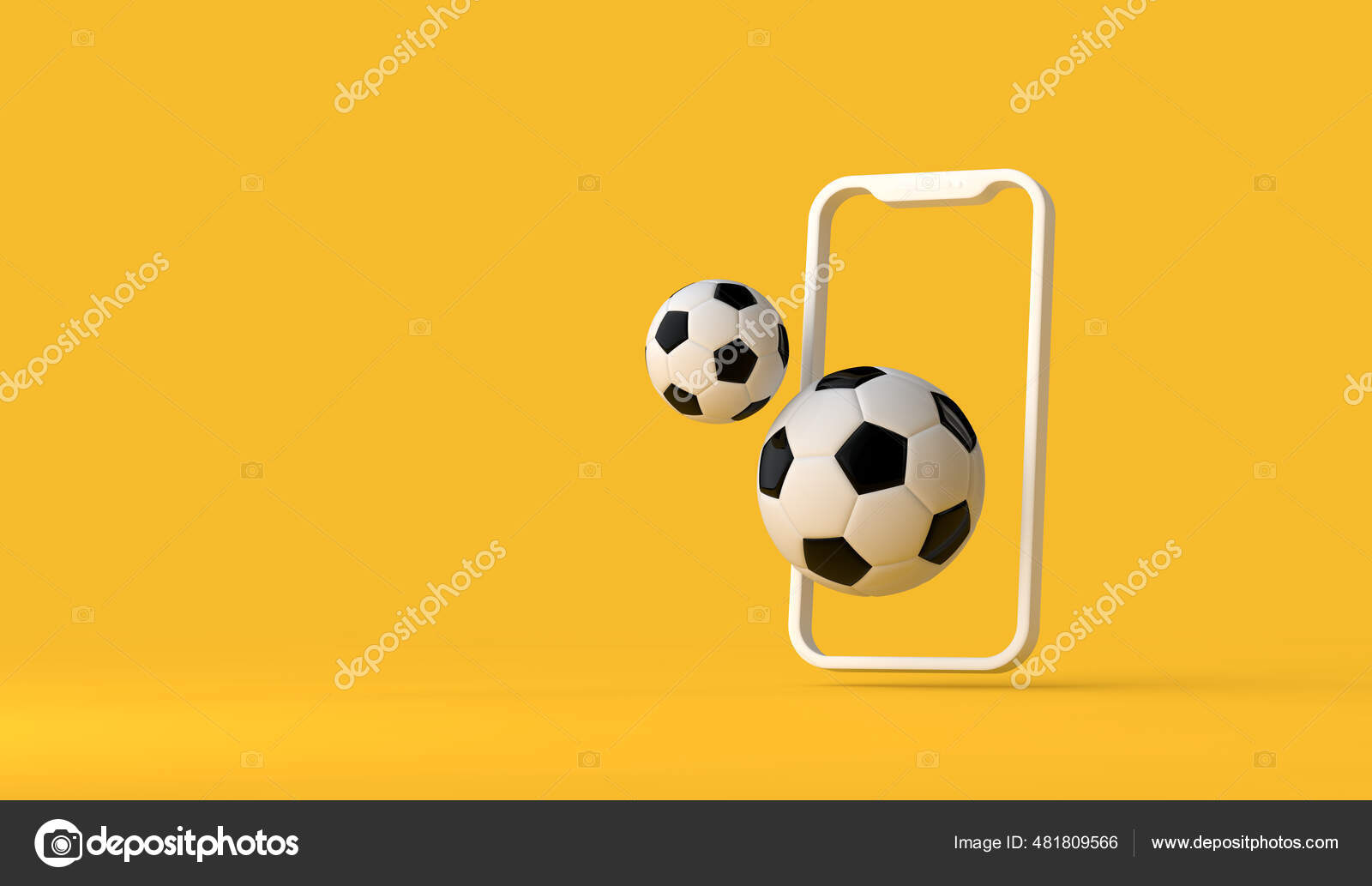 Smartphone mit Fußball-Fußball