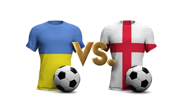 Czech Republic Vs. Denmark soccer match. flags with football. 3D Rendering — Stock Photo, Image