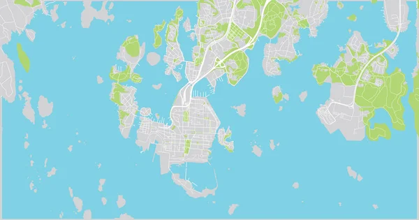 Векторная карта города Карлскруна, Швеция, Европа — стоковый вектор