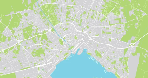 Città vettoriale urbana mappa di Vasteras, Svezia, Europa — Vettoriale Stock