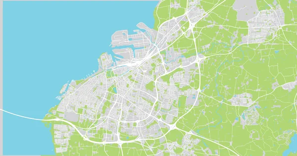 Città vettoriale urbana mappa di Malmo, Svezia, Europa — Vettoriale Stock