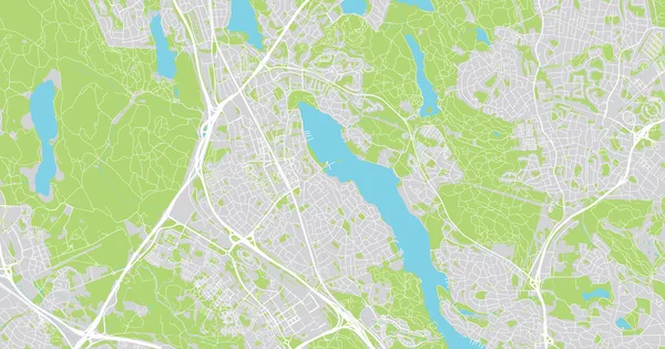 Mapa da cidade de vetores urbanos de Sollentuna, Suécia, Europa — Vetor de Stock