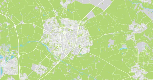 Stadsvector stadskaart van Lund, Zweden, Europa — Stockvector
