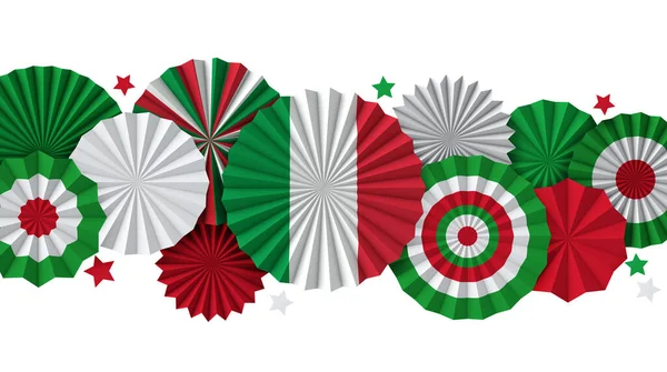 Italië vlag papier ventilator achtergrond. Italiaanse feestvlag. 3D Render — Stockfoto