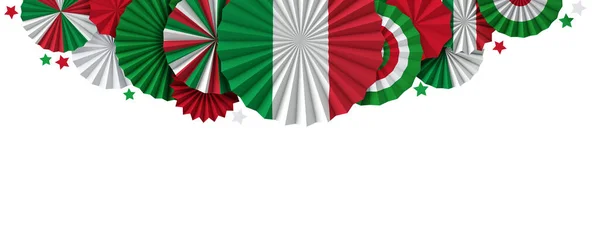 Italia bandiera sfondo ventilatore di carta. Bandiera festiva italiana. Render 3D — Foto Stock