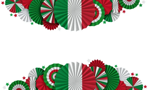 Italië vlag papier ventilator achtergrond. Italiaanse feestvlag. 3D Render — Stockfoto