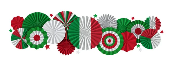 Italië vlag papier ventilator achtergrond. Italiaanse feestvlag. 3D Render — Stockfoto