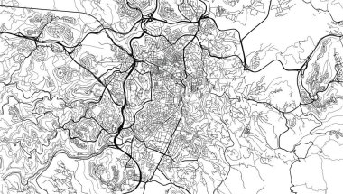 Kudüs şehir haritası, İsrail, Orta Doğu