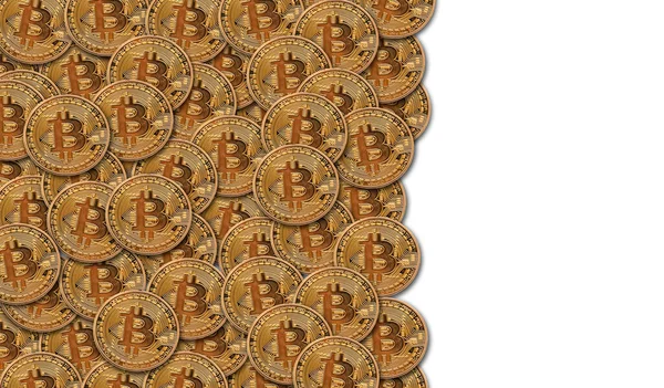 Latar belakang koin kriptocurrency emas bitcoin. Perenderan 3D — Stok Foto