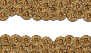 Bitcoin altın kripto para arkaplanı. 3B Hazırlama