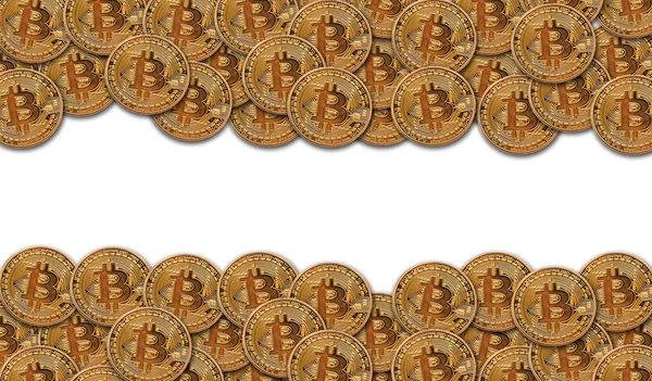 Bitcoin golden cryptocurrency coin background. 3D Rendering — Stock Photo, Image