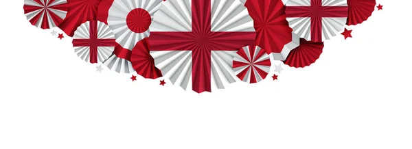 England flag paper fan background. Italian holiday celebration banner. 3D Render — Stock Photo, Image
