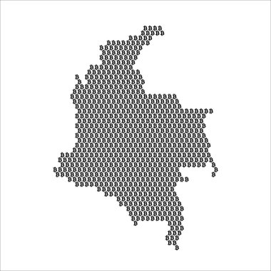 Kolombiya ülke haritası Bitcoin kripto para birimi logosuyla yapıldı