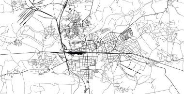 Kentsel vektör şehir haritası Pardubice, Çek Cumhuriyeti, Avrupa