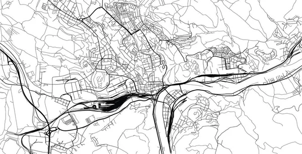 Usti nad labem şehir haritası, Çek Cumhuriyeti, Avrupa — Stok Vektör