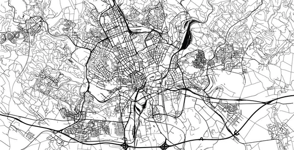 Mapa da cidade de vetor urbano de Brno, República Checa, Europa — Vetor de Stock