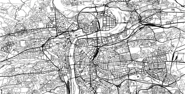 Mapa da cidade de vetores urbanos de Praga, República Checa, Europa — Vetor de Stock