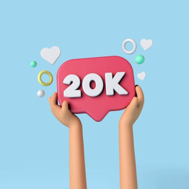 20 bin sosyal medya abonesi nüfuzlu biri tarafından tutuluyor. 3B Hazırlama.