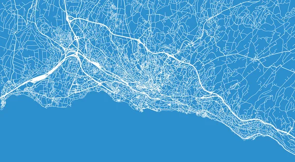 Mapa da cidade de vetor urbano de Lausanne, Suíça, Europa — Vetor de Stock