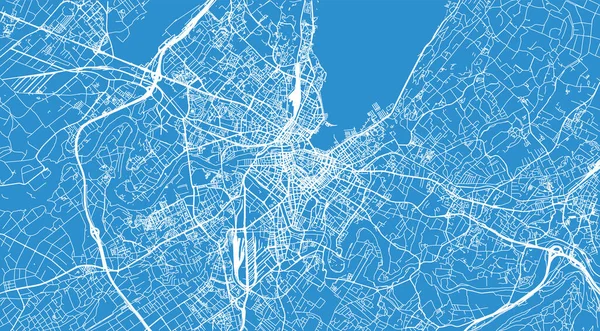 Mapa da cidade de vetores urbanos de Genebra, Suíça, Europa — Vetor de Stock