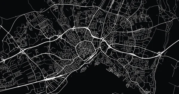 瑞典Vasteras城市矢量城市地图，欧洲 — 图库矢量图片
