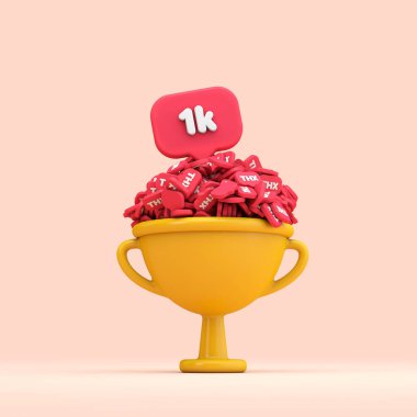 1k sosyal medya takipçilerine teşekkür ederim. 3 Boyutlu Hazırlama