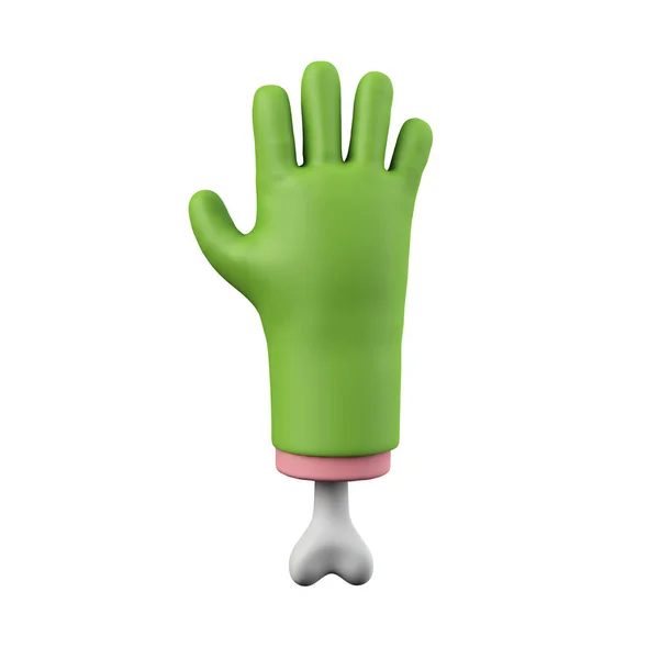 Cartoon creepy halloween green monster hand. 3D Rendering — Stock Photo, Image