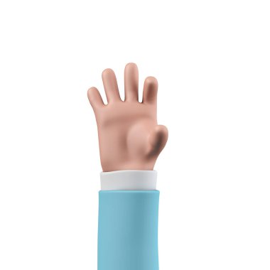 Cartoon character style hand holding an object pose. 3D Rendering