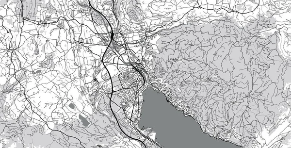 Miejska mapa Thun, Szwajcaria, Europa — Wektor stockowy