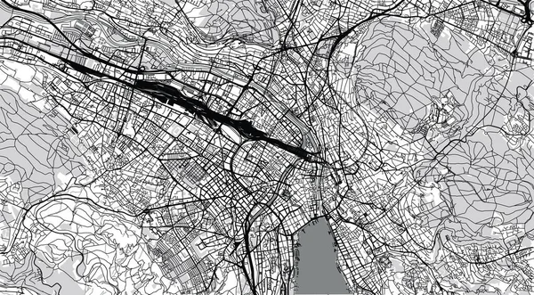 Carte de ville Zurich centre-ville, Suisse, Europe — Image vectorielle