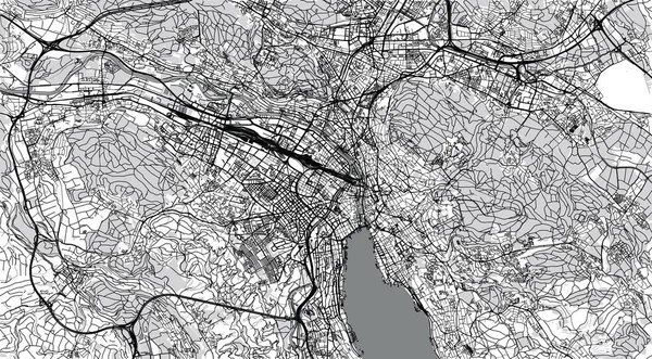 Urban vector city map of zurich, Switzerland, Europe — Stock Vector