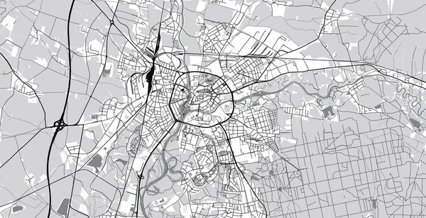 Urban vector city map of hradec kralove, Τσεχία, Ευρώπη — Διανυσματικό Αρχείο