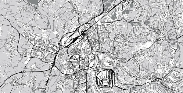 Mapa urbano de Ostrava, República Checa, Europa — Archivo Imágenes Vectoriales