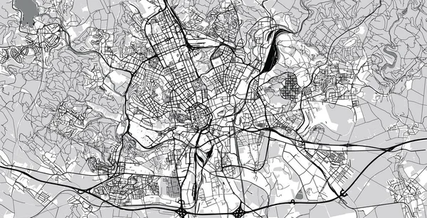 捷克共和国布尔诺市城市矢量地图，欧洲 — 图库矢量图片