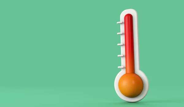 Termometr pogodowy pokazuje wzrost temperatury zmian klimatycznych. Renderowanie 3D — Zdjęcie stockowe