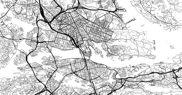 Carte de ville Stockholm, Suède, Europe vecteur urbain — Image vectorielle