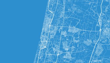 Netanya 'nın şehir haritası, İsrail, Orta Doğu