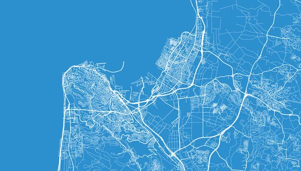 Mapa da cidade de vetores urbanos de Haifa, Israel, Oriente Médio — Vetor de Stock